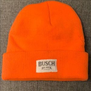 Busch Buck Hunter blaze orange hunting beanie hat